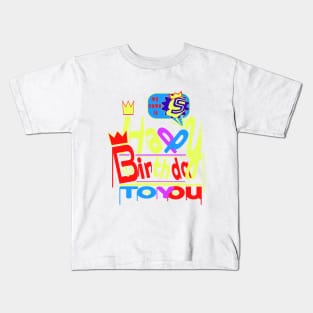 Happy Birthday Alphabet Letter (( S )) Dazzling Creative Design Kids T-Shirt